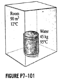 Solved A Container Filled With 45 Kg Of Liquid Water At 95 C Is P Chegg 