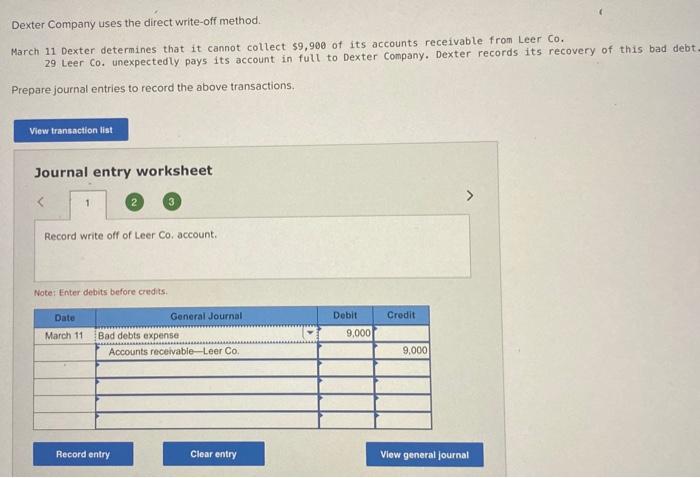 solved-dexter-company-uses-the-direct-write-off-method-chegg