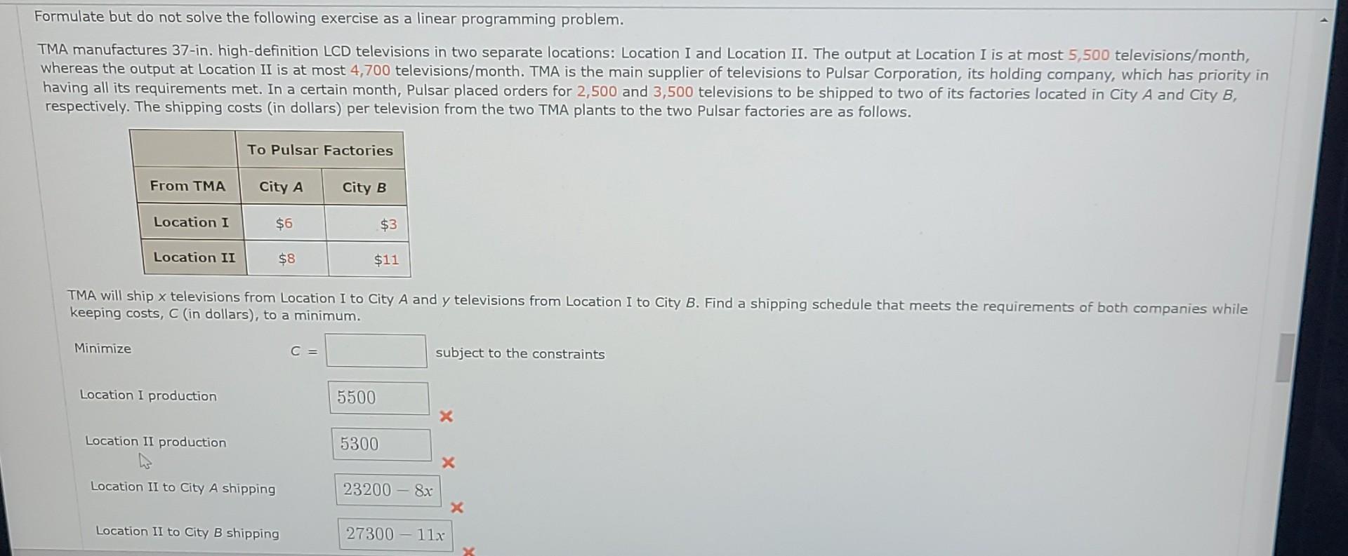 Solved Formulate but do not solve the following exercise as
