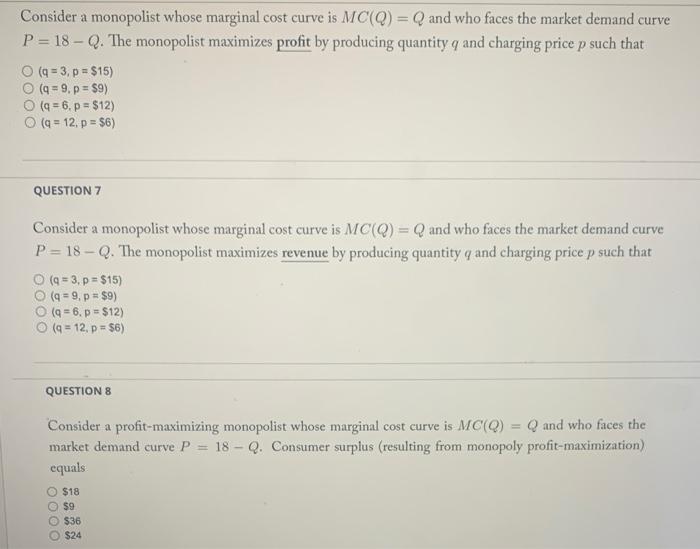 Solved Consider a monopolist whose marginal cost curve is | Chegg.com