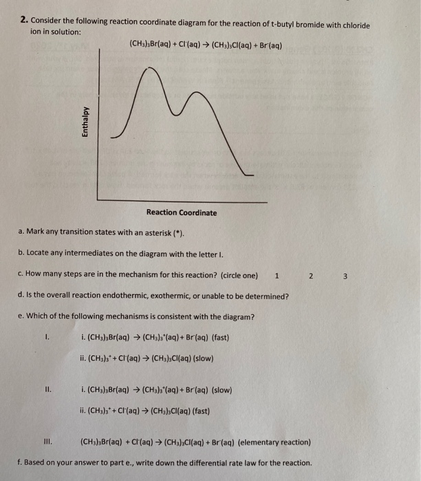 Solved 2. Consider the following reaction coordinate diagram | Chegg.com