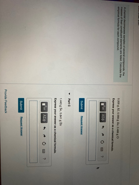 Solved A chemist decomposes samples of several compounds; | Chegg.com