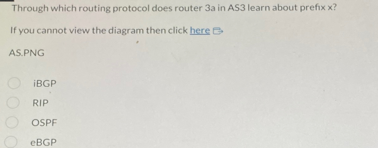 Solved Through which routing protocol does router 3a in AS3 | Chegg.com