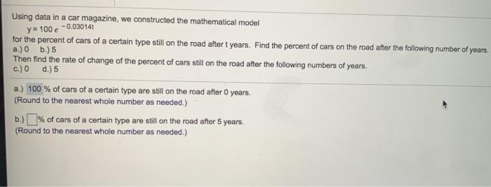 Solved -0.030141 Using data in a car magazine, we | Chegg.com