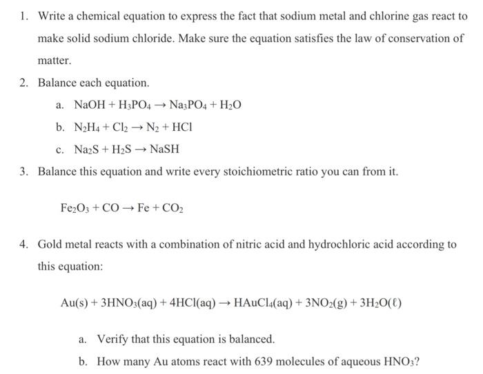 Solved 1 Write A Chemical Equation To Express The Fact That Chegg Com