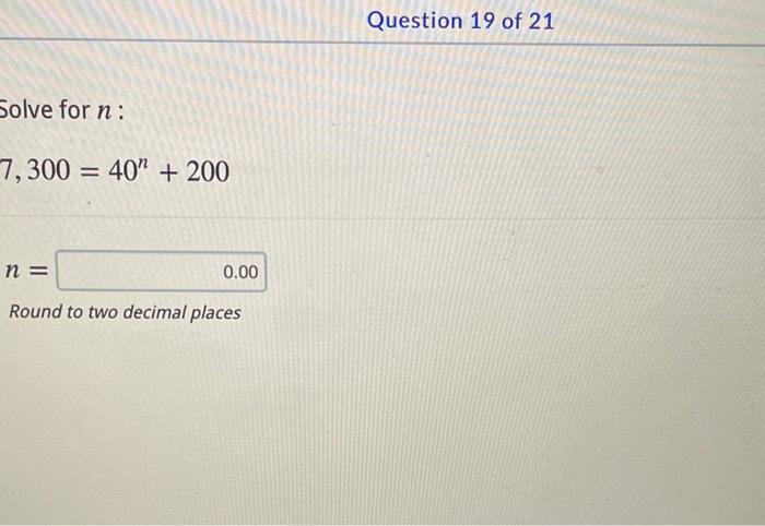 Solved For the following problems, solve for ' n '. a. | Chegg.com