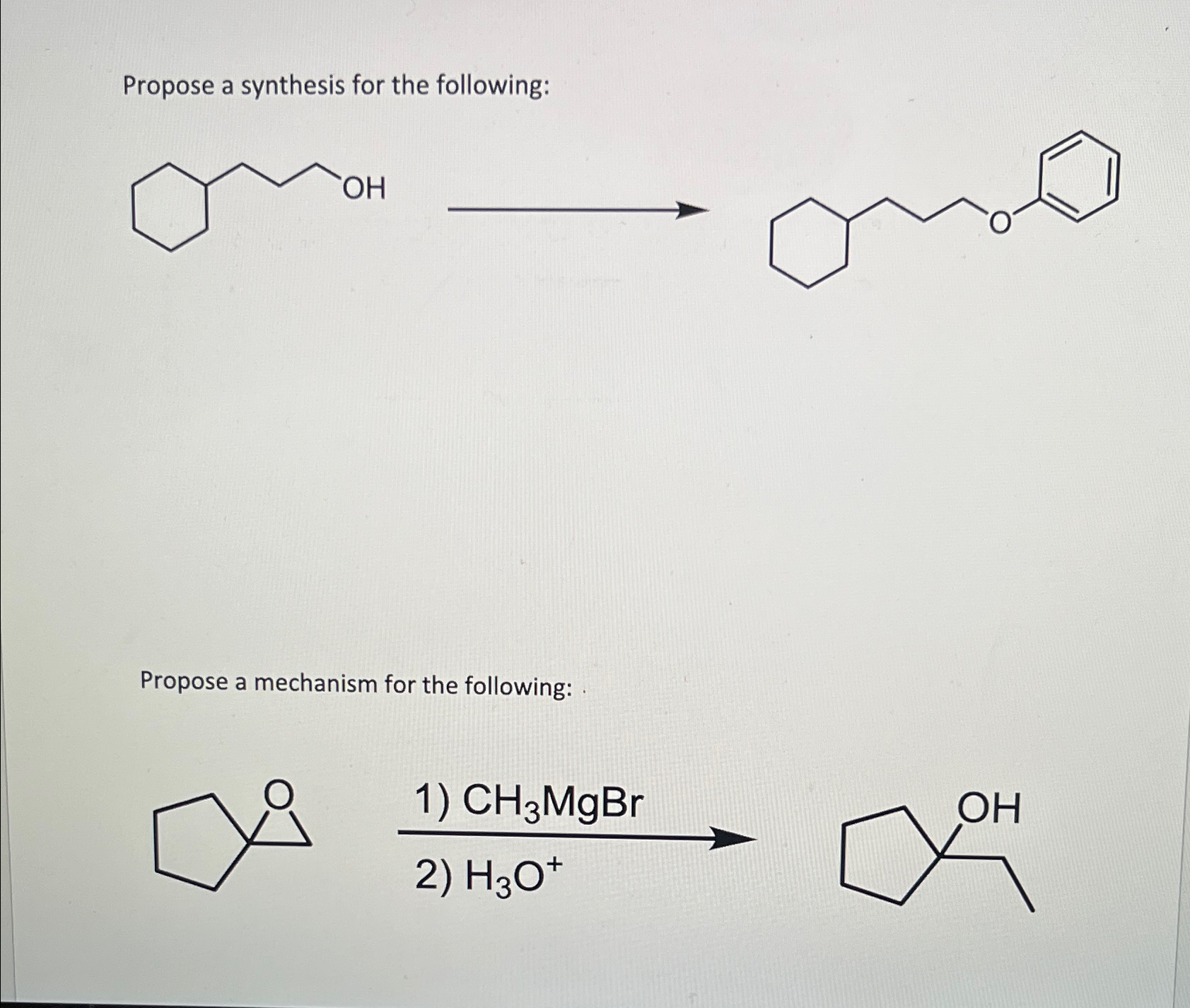 Solved Propose a synthesis for the following:Propose a | Chegg.com