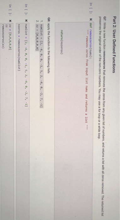 Solved Part 2: User Defined Functions Q7: Write a new | Chegg.com