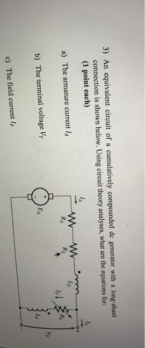 Solved 3) An equivalent circuit of a cumulatively compounded | Chegg.com