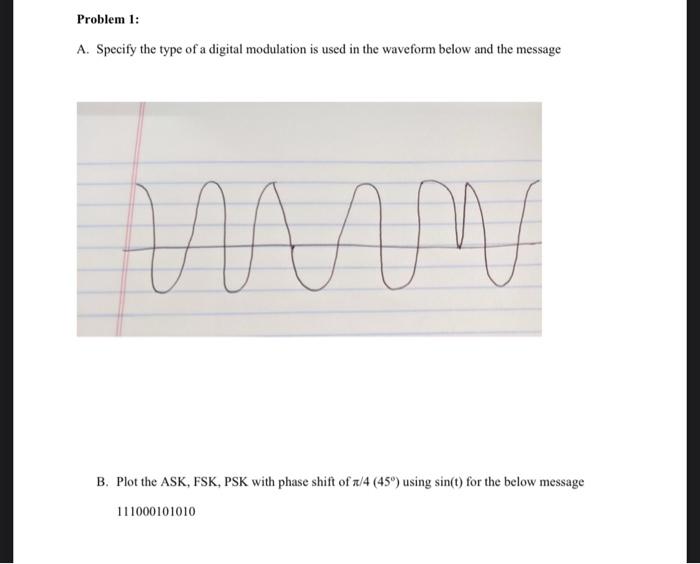 Solved Problem 1: A. Specify the type of a digital | Chegg.com