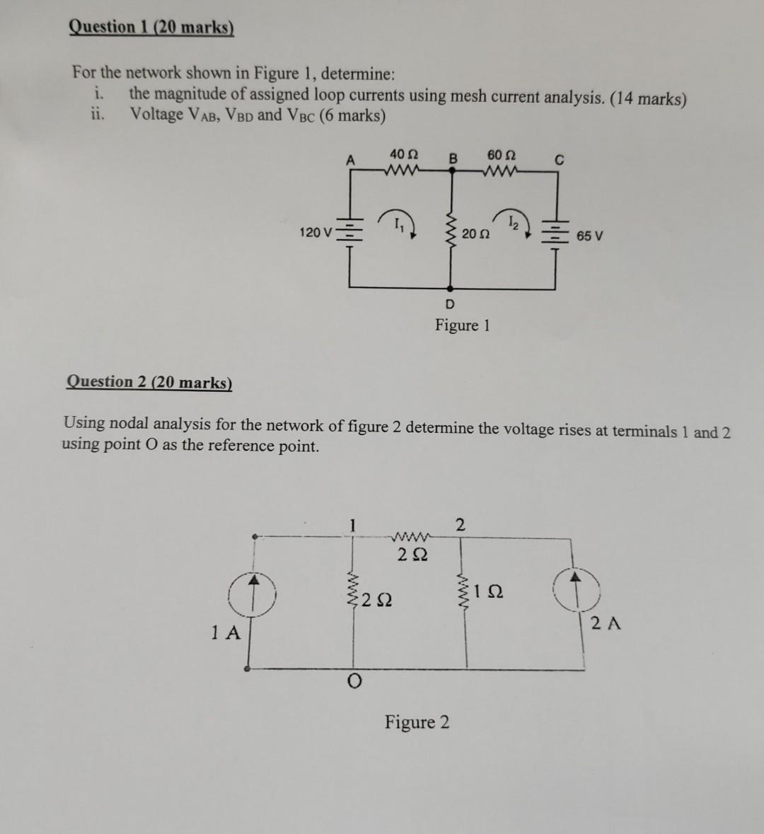 Solved For the network shown in Figure 1, determine: i. the | Chegg.com
