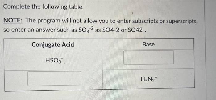 Solved Complete the following table. NOTE: The program will | Chegg.com