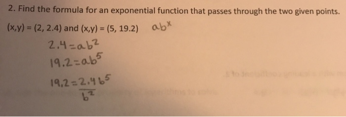 Solved 2. Find the formula for an exponential function that | Chegg.com