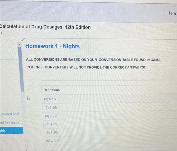 Solved Calculation of Drug Dosages, 12th Edition Homework 1 | Chegg.com