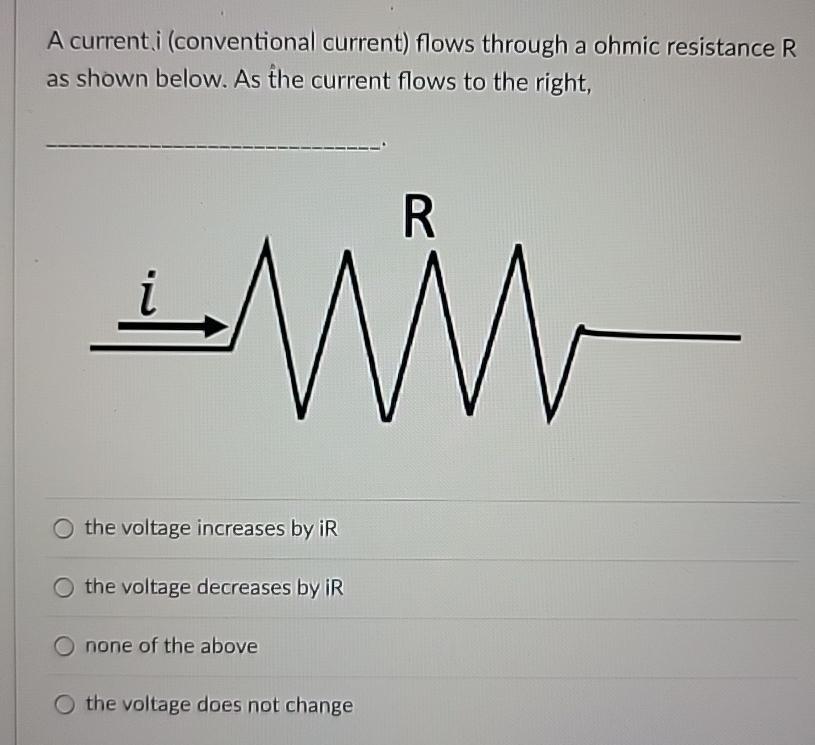 Solved A current i (conventional current) ﻿flows through a | Chegg.com
