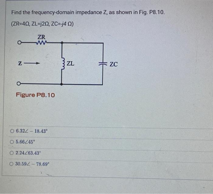 Solved Find the frequencydomain impedance Z, as shown in