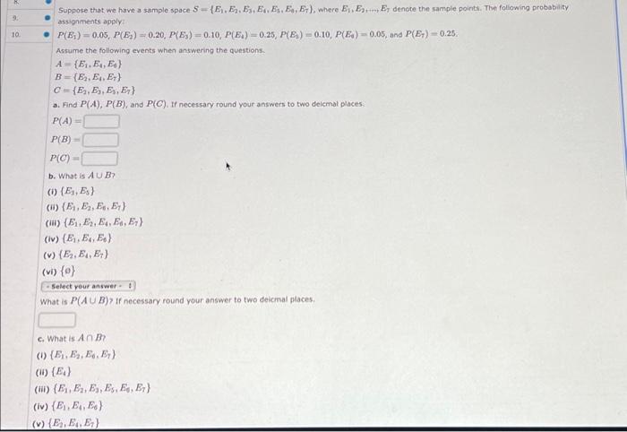 Solved Suppose That We Have A Sample Space Chegg Com