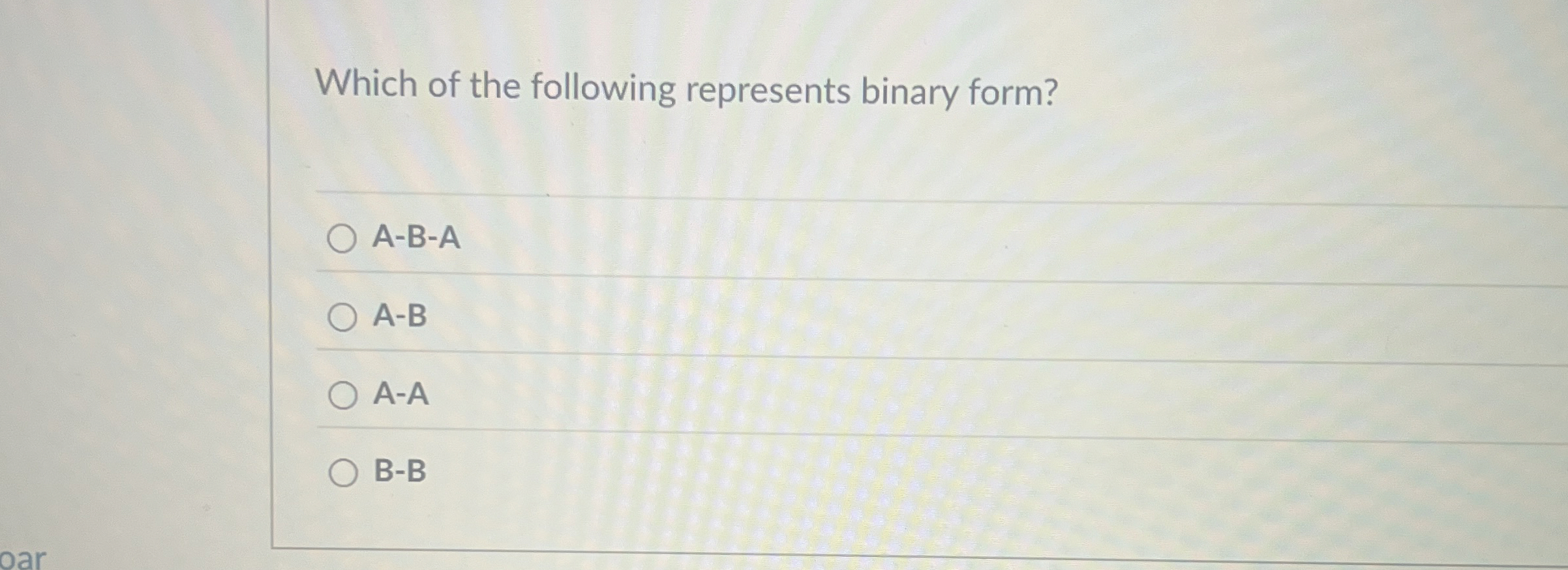 Solved Which of the following represents binary | Chegg.com