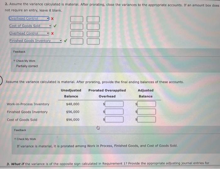 [Solved]: Overhead Variances and Their Disposal Warner Comp