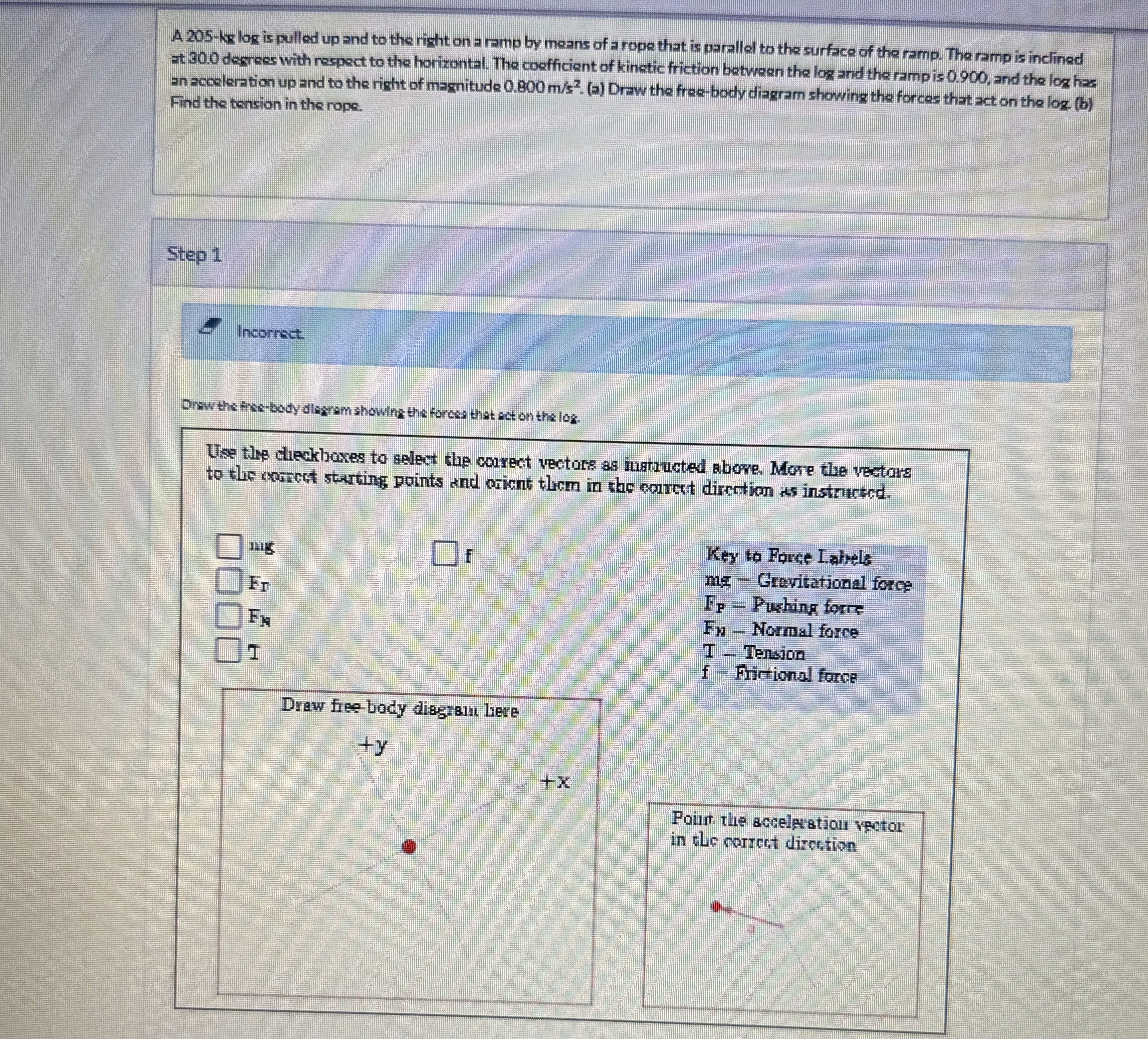 A 205 ks log is pulled up and to the risht on a ramp