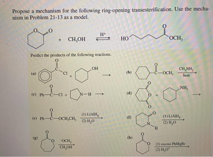 Solved Propose a mechanism for the following ring-opening | Chegg.com