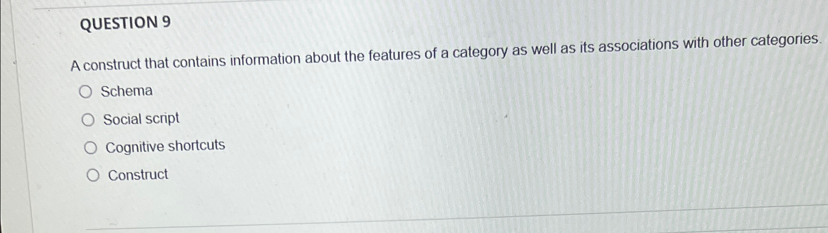 Solved QUESTION 9A construct that contains information about | Chegg.com