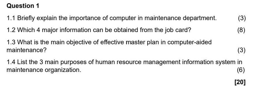 Solved 1.1 Briefly explain the importance of computer in | Chegg.com