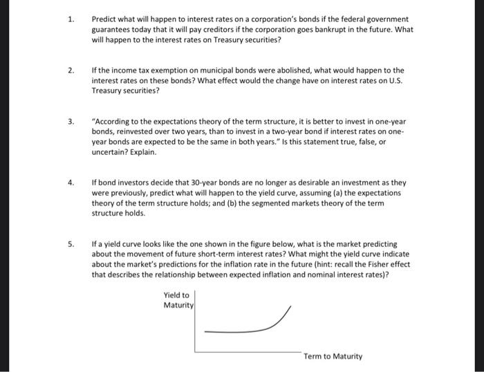 Solved 1. Predict what will happen to interest rates on a | Chegg.com
