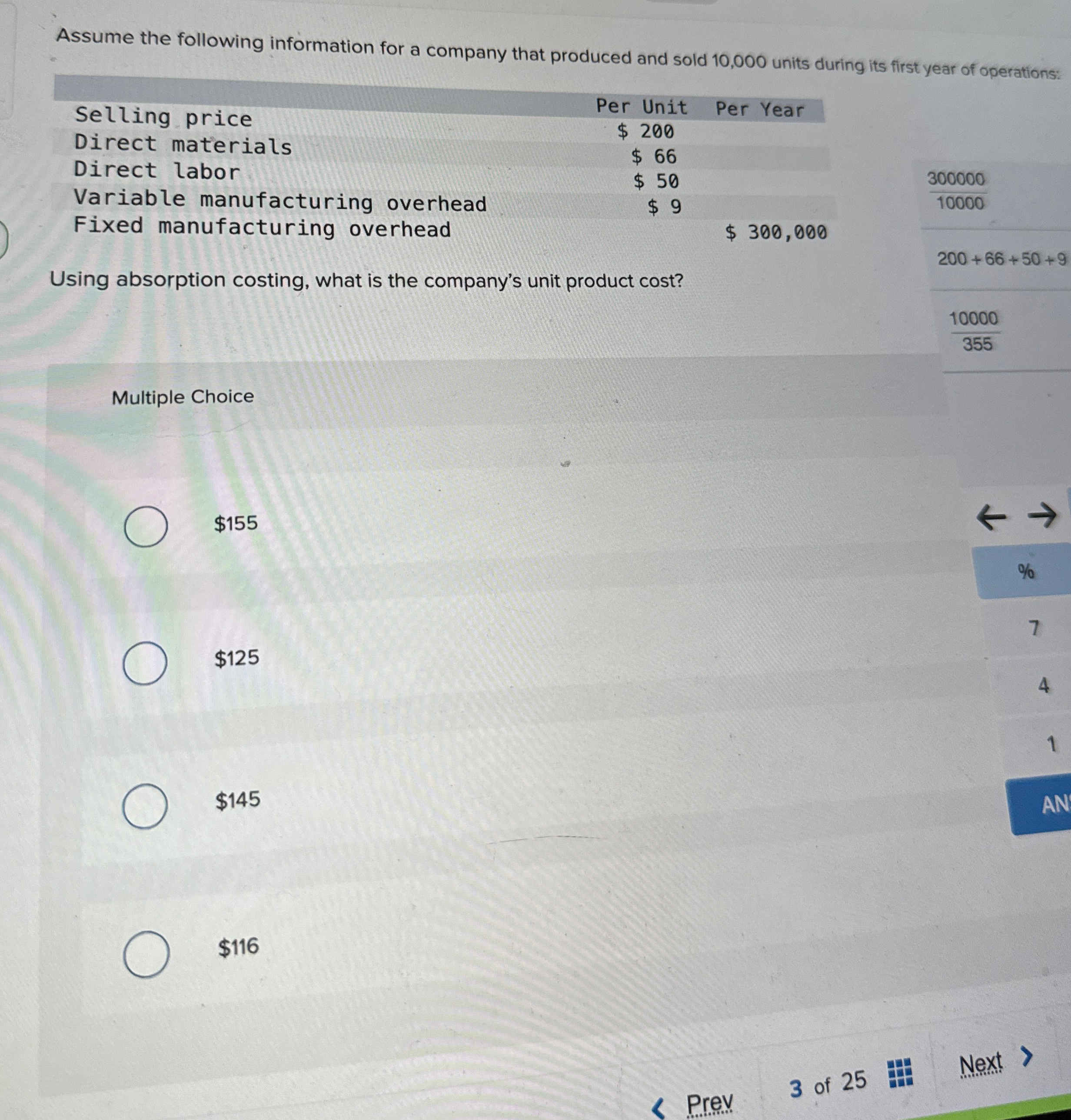 Solved Assume the following information for a company that | Chegg.com