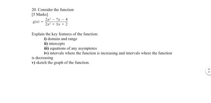 Solved 20. Consider the function [5 Marks] | Chegg.com