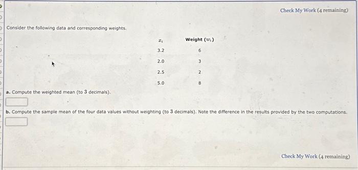 Solved Consider The Following Data And Corresponding 4068