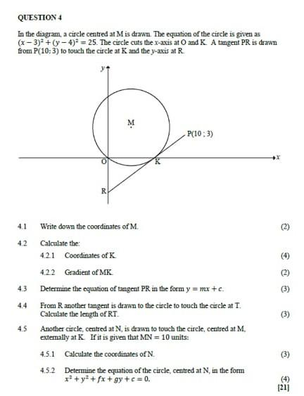 In the diagram, a circle centred at M is drawn. The | Chegg.com