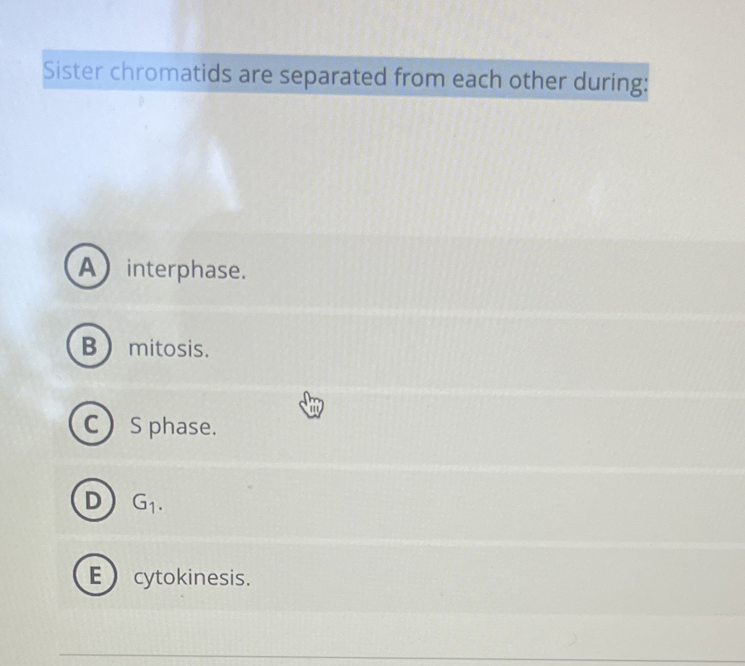 Solved Sister chromatids are separated from each other Biology Diagrams
