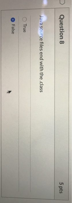 Solved Question 8 5 pts Java source files end with the class | Chegg.com