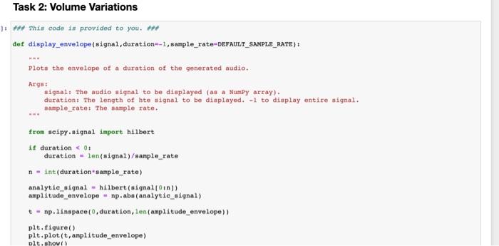Task 1: Generating Musical Notes Background For this | Chegg.com