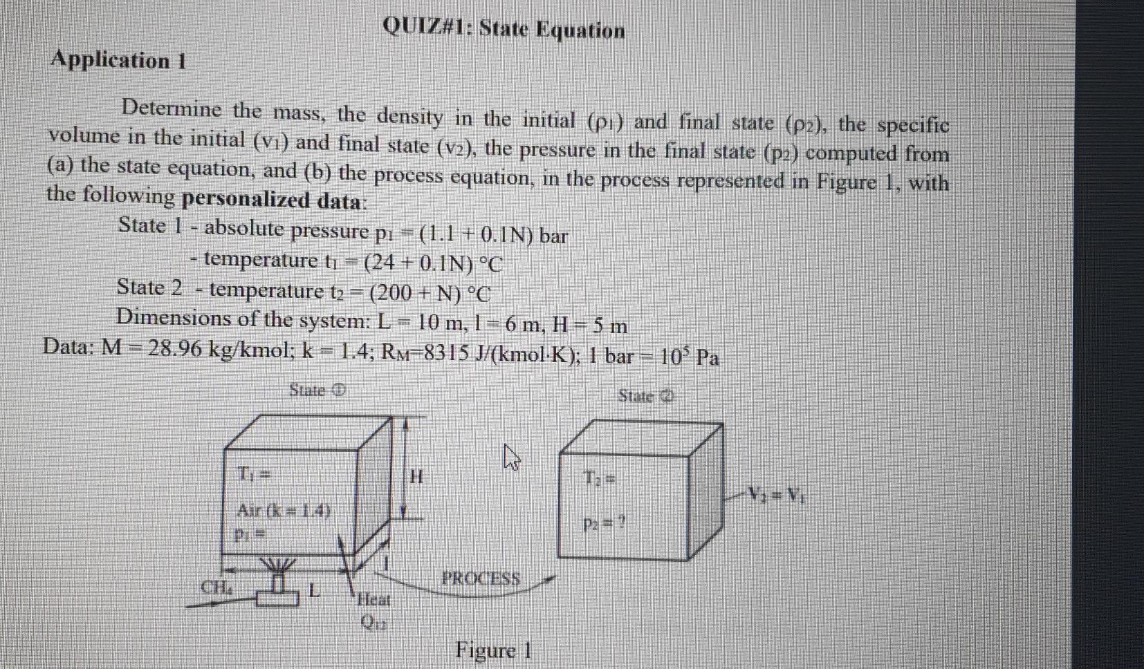 Solved QUIZ#1: State Equation Application 1 Determine the | Chegg.com