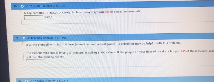Solved O 3 12 Points Smithnm12 12 2 029 29 A Bag Contain