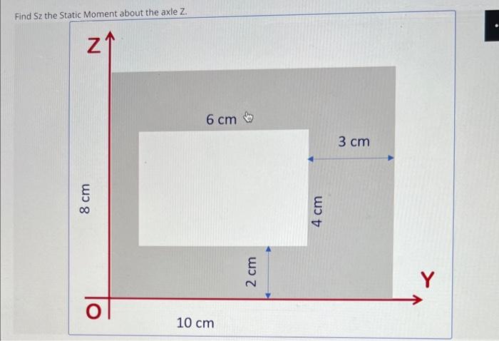 Solved Find Sz the Static Moment about the axle Z. | Chegg.com