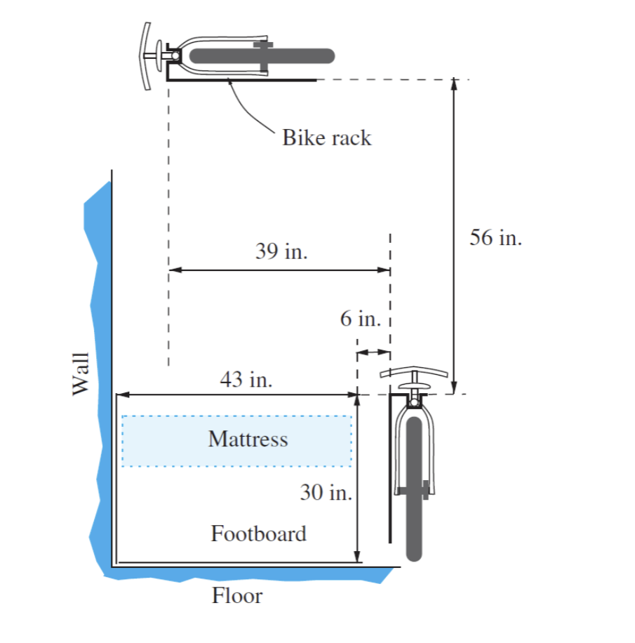 Solved Design a fourbar mechanism to guide the bike rack | Chegg.com
