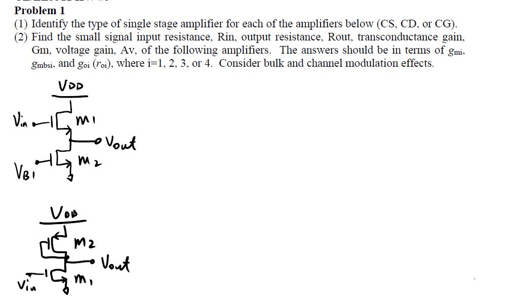 Solved Problem 1(1) ﻿Identify the type of single stage | Chegg.com