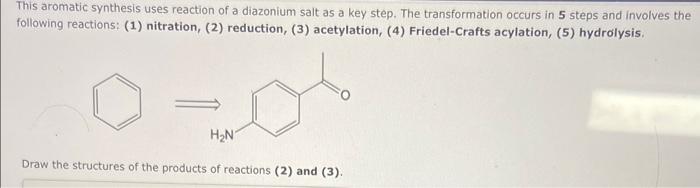 [Solved]: This aroamtic sunthesis uses reaction of a diazoni