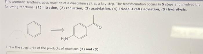 [Solved]: This aroamtic sunthesis uses reaction of a diazoni