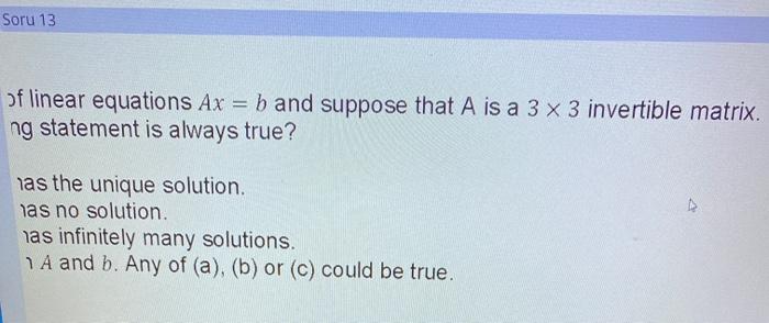 Solved Consider A System Of Linear Equations Ax = B And | Chegg.com