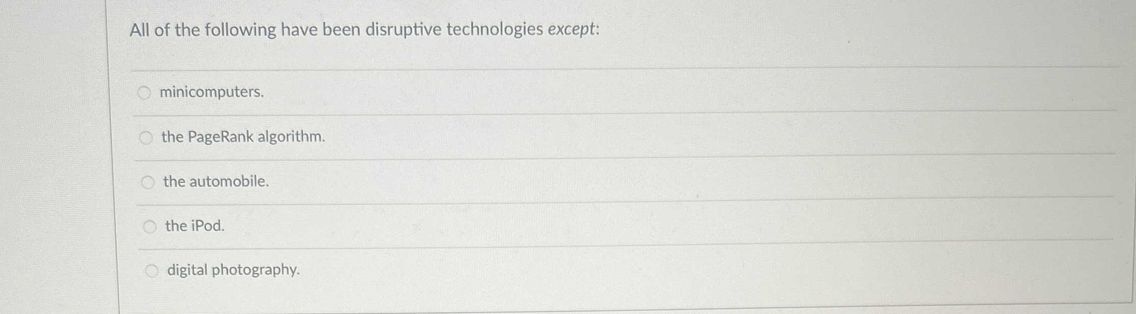 Solved All Of The Following Have Been Disruptive | Chegg.com | Chegg.com