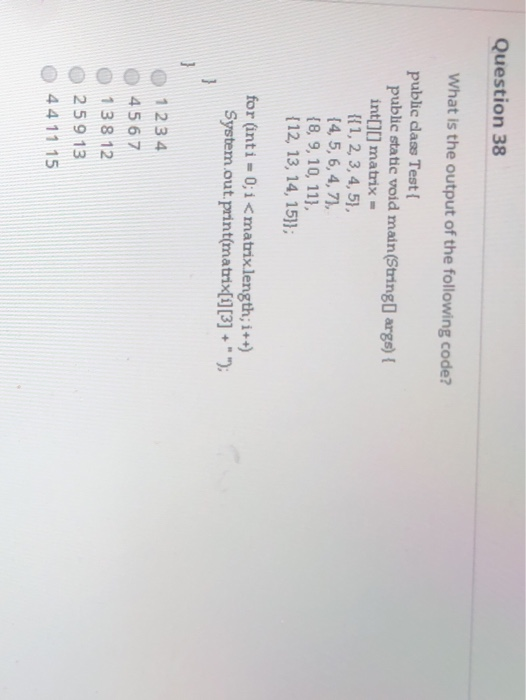 Solved Question 36 Analyze the following code: public class | Chegg.com