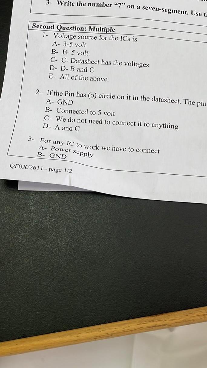 Solved 3- Write the number "7" on a seven-segment. Use th | Chegg.com