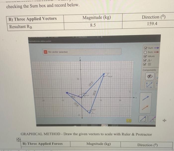 Checking the sum box and record below b thrse chegg