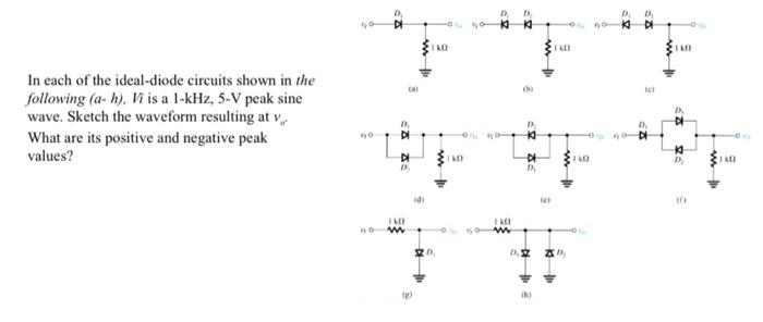 Solved In Each Of The Ideal Diode Circuits Shown In The 9561