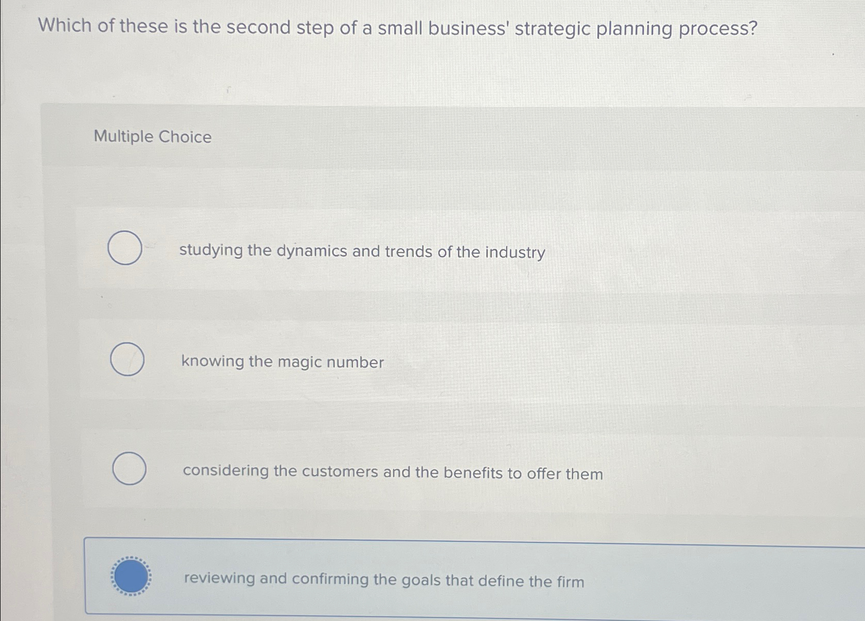 Solved Which of these is the second step of a small | Chegg.com