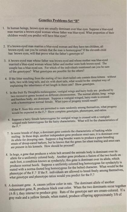 Genetics Problems-Set 